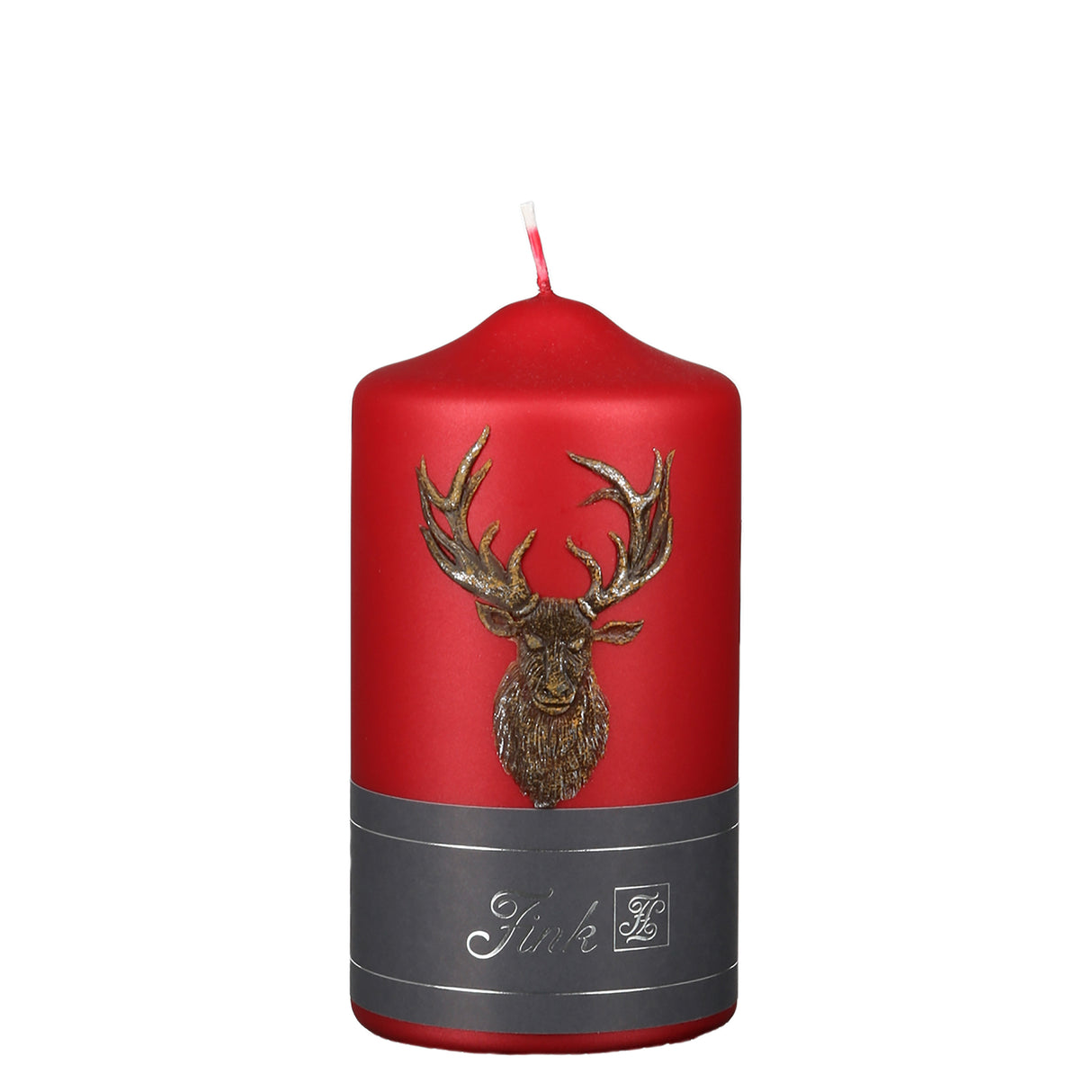Fink Stumpenkerzen Candle rot Paraffin Höhe 15 cm