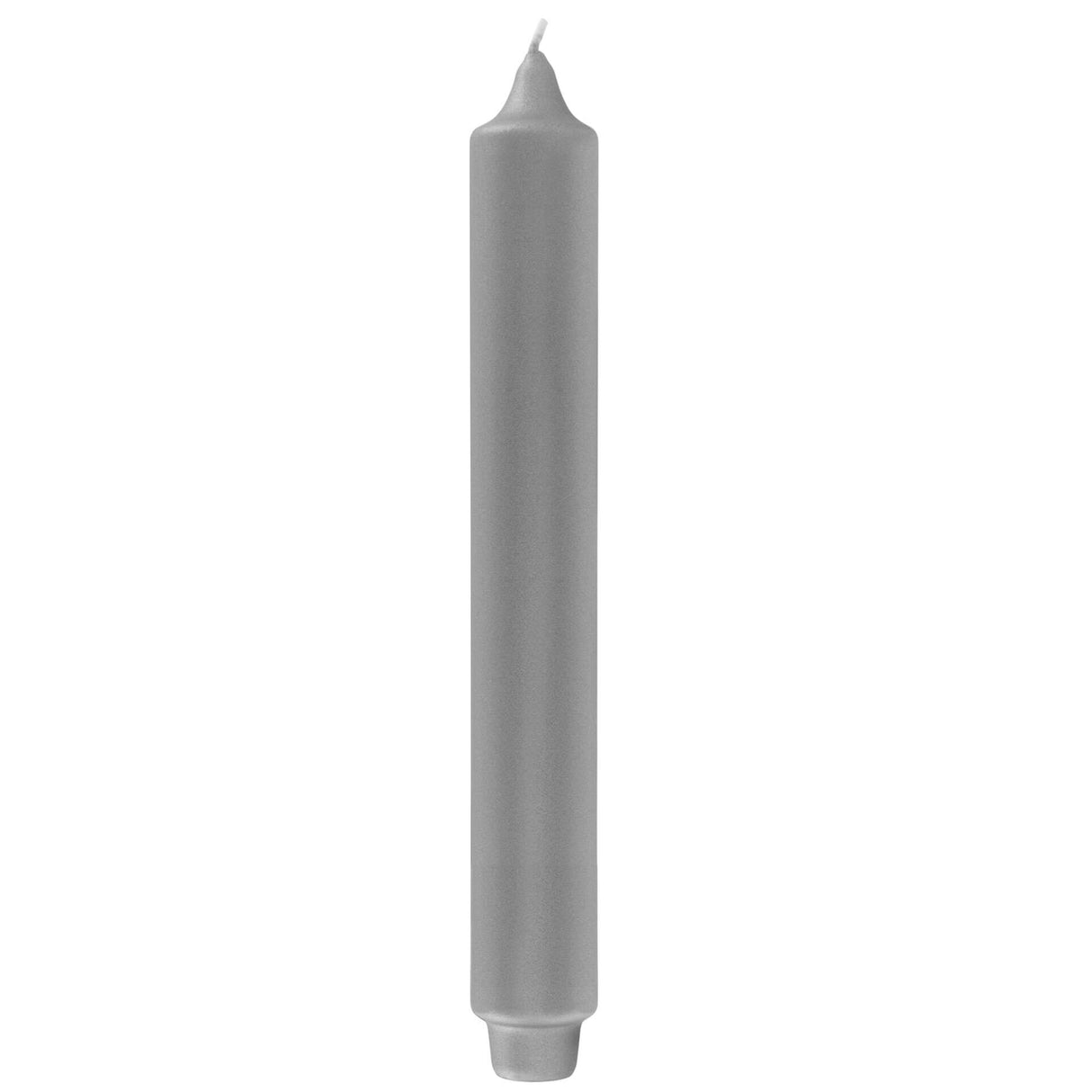 Fink metallic Stabkerze Candle grau Paraffin Höhe 25 cm