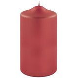 Fink metallic Stumpenkerze Candle rot Paraffin Höhe 15 cm