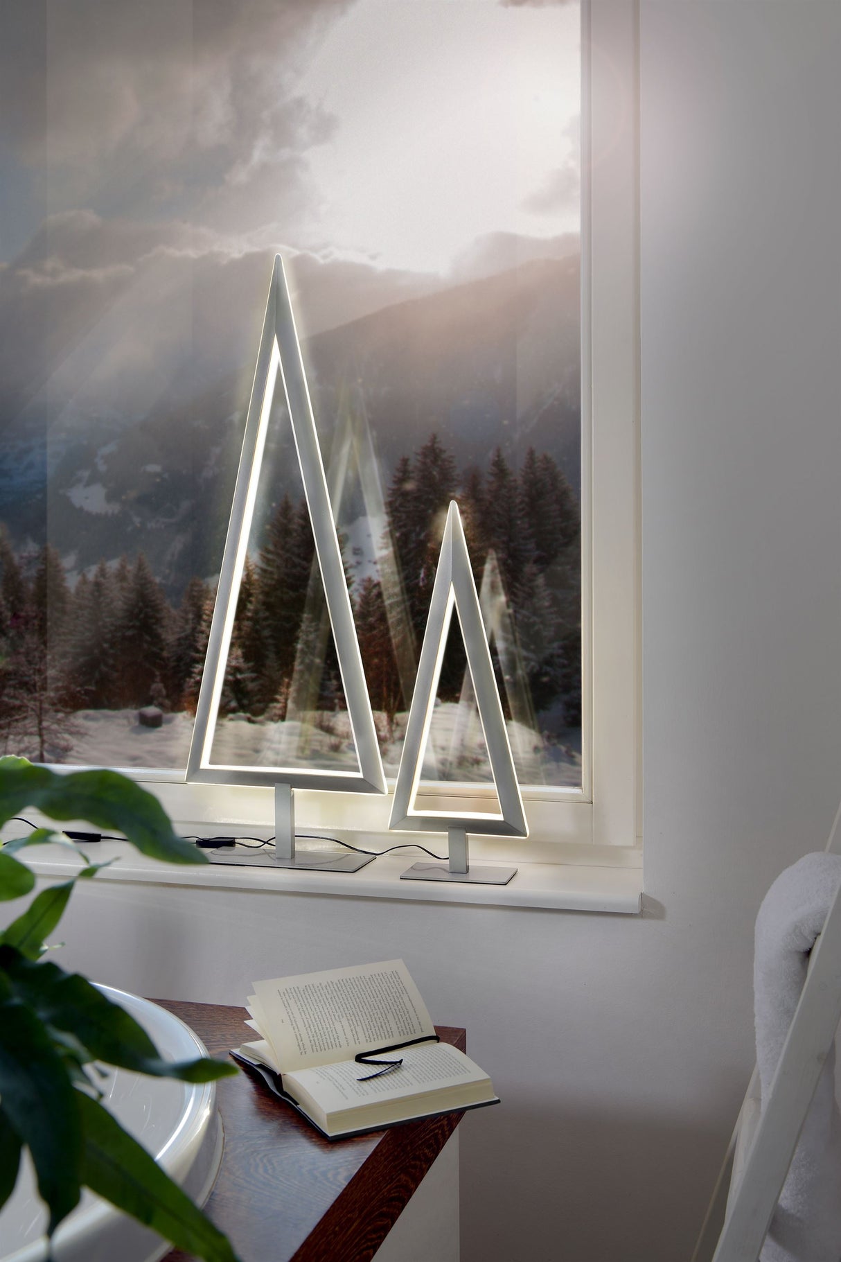 Villeroy & Boch Tischleuchte Wien LED Baum 53cm Silber