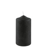 Fink metallic Stumpenkerze Candle schwarz Paraffin Höhe 15 cm