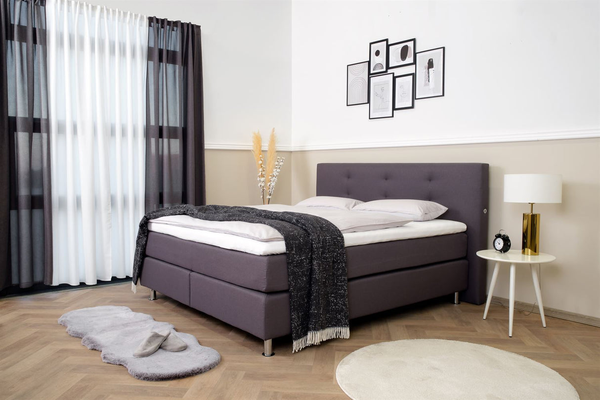 Terra Home Boxspringbett Manchester grau, 180x200 cm, H2/H3