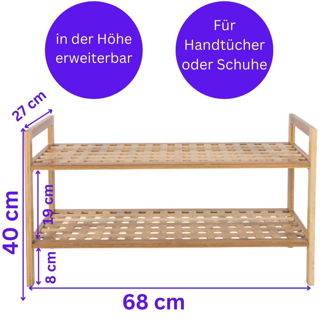 Elbmöbel Schuhregal Bambus Schuhschrank Ablage Schuhablage Schuhe Regal Schuhständer Holz