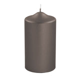 Fink metallic Stumpenkerze Candle mocca Paraffin Höhe 15 cm