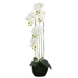 Fink Kunstblume Orchidee weiß Kunstfasern Höhe 3,3 cm