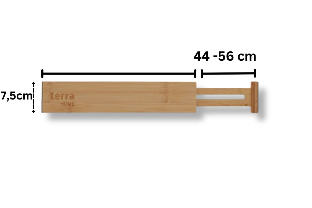 Terra Home Schubladentrenner groß Ordnungssystem Bambus 4er Pack Groß bis 56 cm