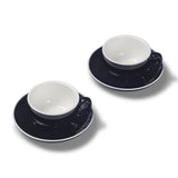 Terra Home 2er Cappuccinotassen-Set, Schwarz glossy