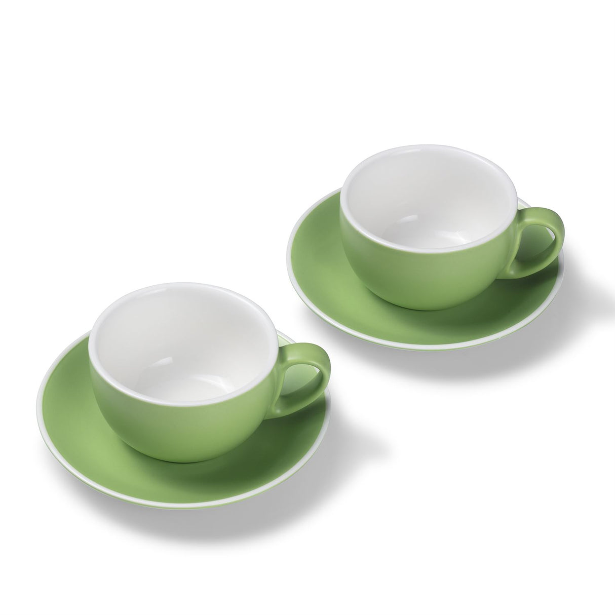 Terra Home 2er Milchkaffeetassen-Set, Grün matt