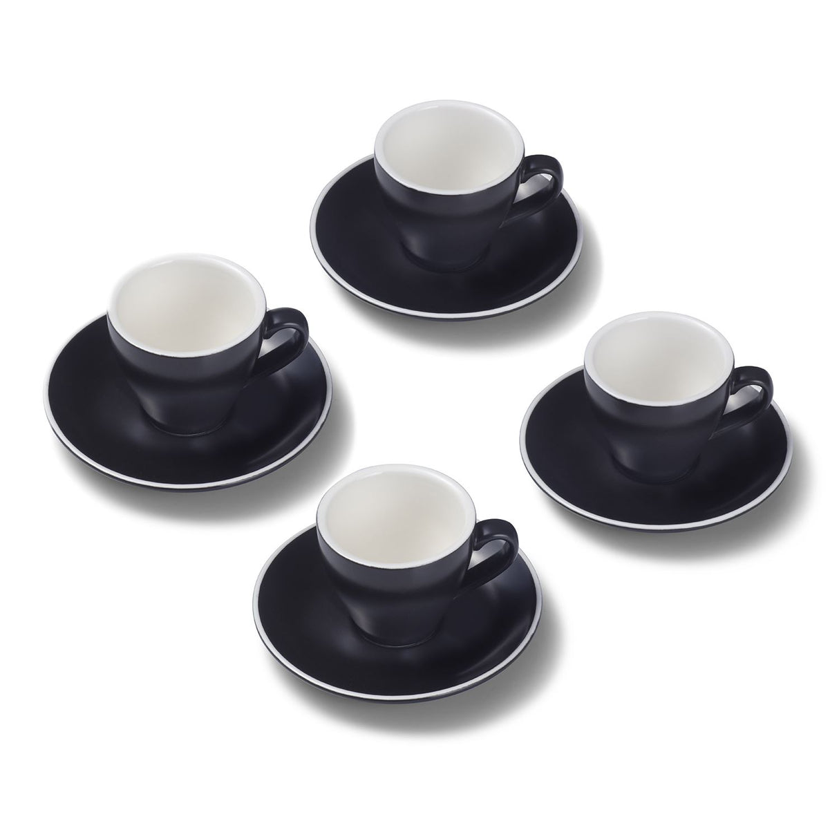Terra Home 4er Espressotassen-Set, Schwarz matt