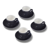 Terra Home 4er Espressotassen-Set, Schwarz matt