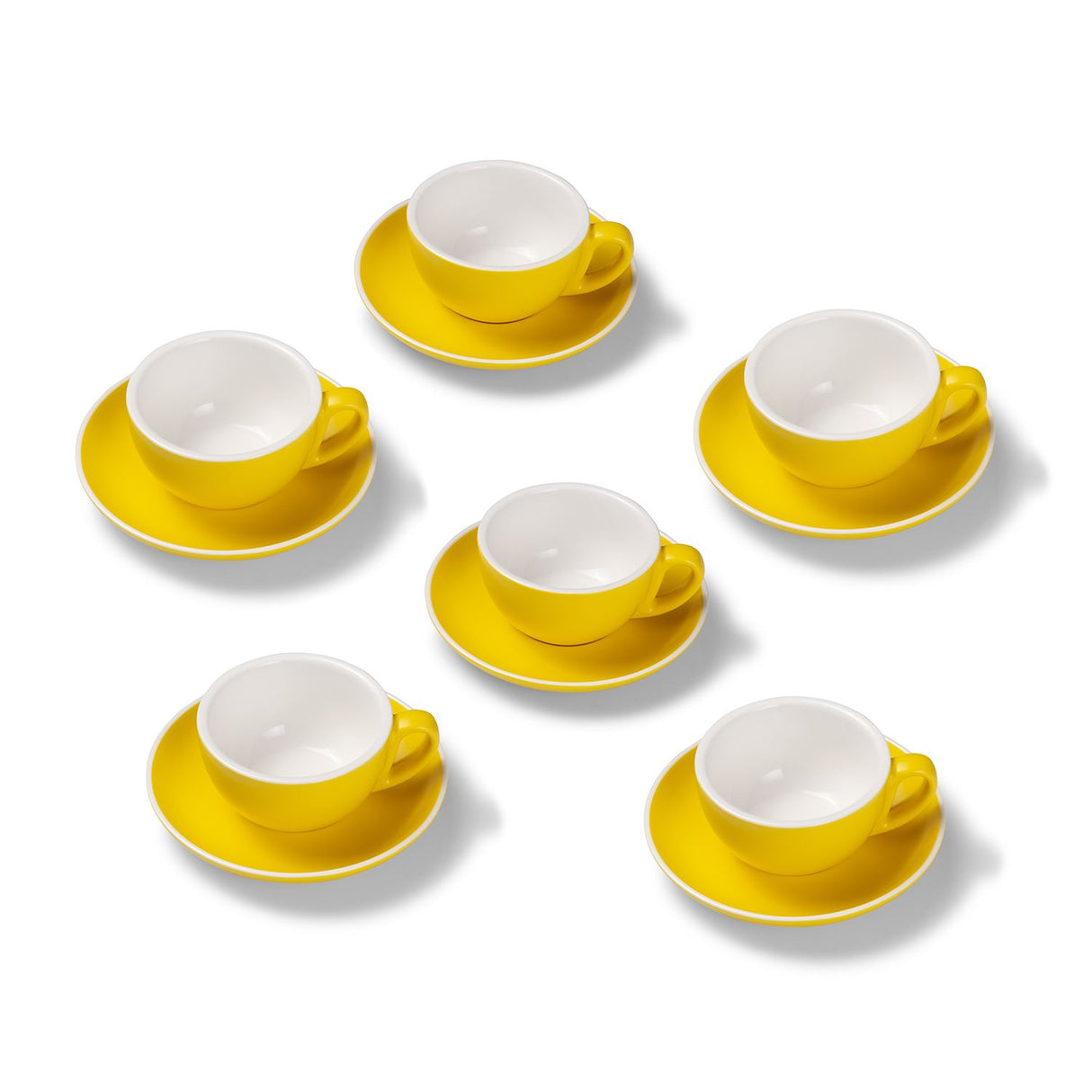 Terra Home 6er Cappuccinotassen-Set, Gelb matt