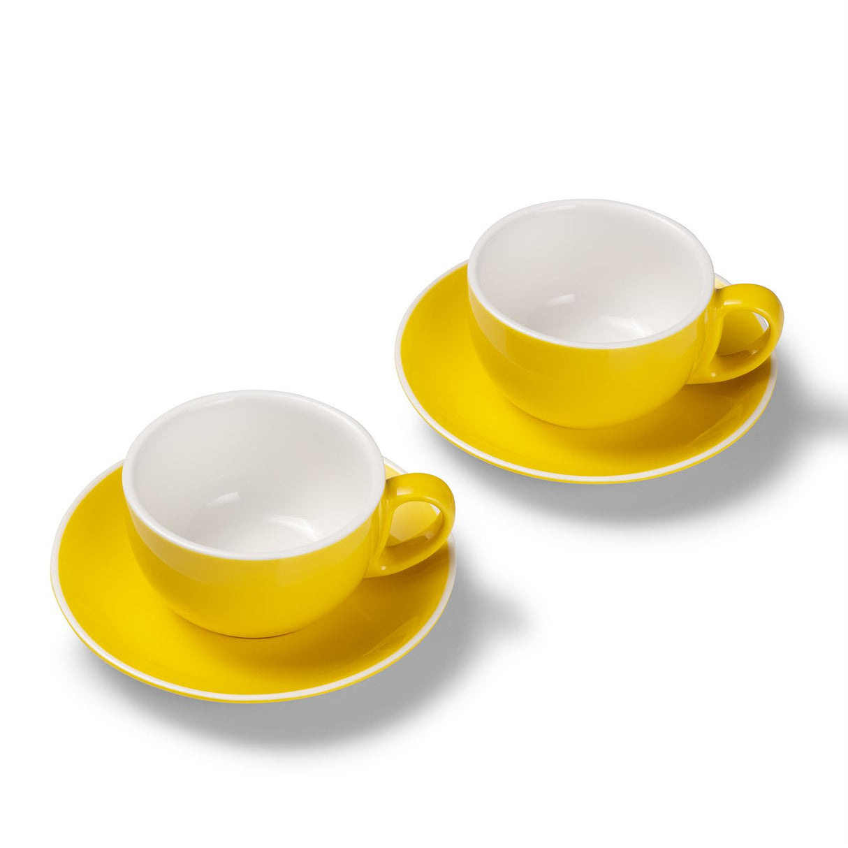 Terra Home 2er Milchkaffeetassen-Set, Gelb glossy