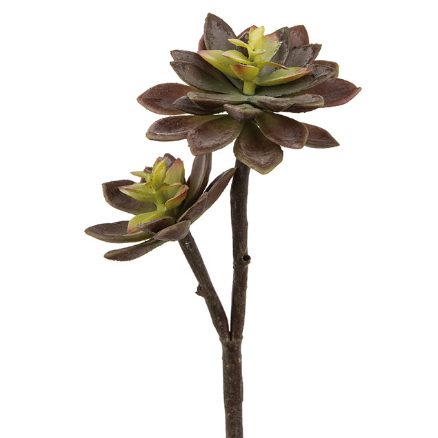 Fink Kunstblume Echeverie grün, rot synthetische Faser Höhe 32 cm