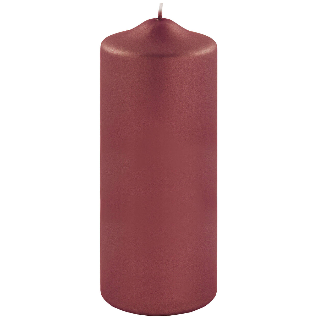 Fink metallic Stumpenkerze Candle dunkelrot Paraffin Höhe 20 cm