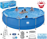 Happy People Stahlrahmenpool 450 x 122 cm im Set blau