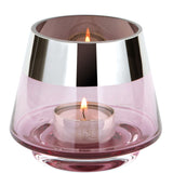 Fink Teelichthalter Jona rosa Glas Höhe 9 cm