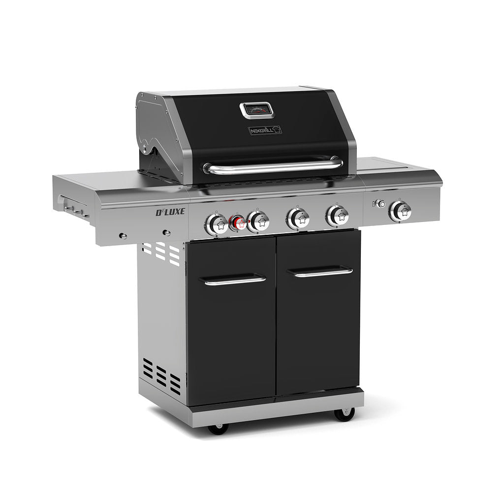 Nexgrill Gasgrill 4-Brenner Deluxe mit Grillrost Heckbrenner und Seitenbrenner