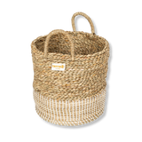 Terra Home Korb Seegras Wasserhyazinthe Ø30 H29 cm weiß natur