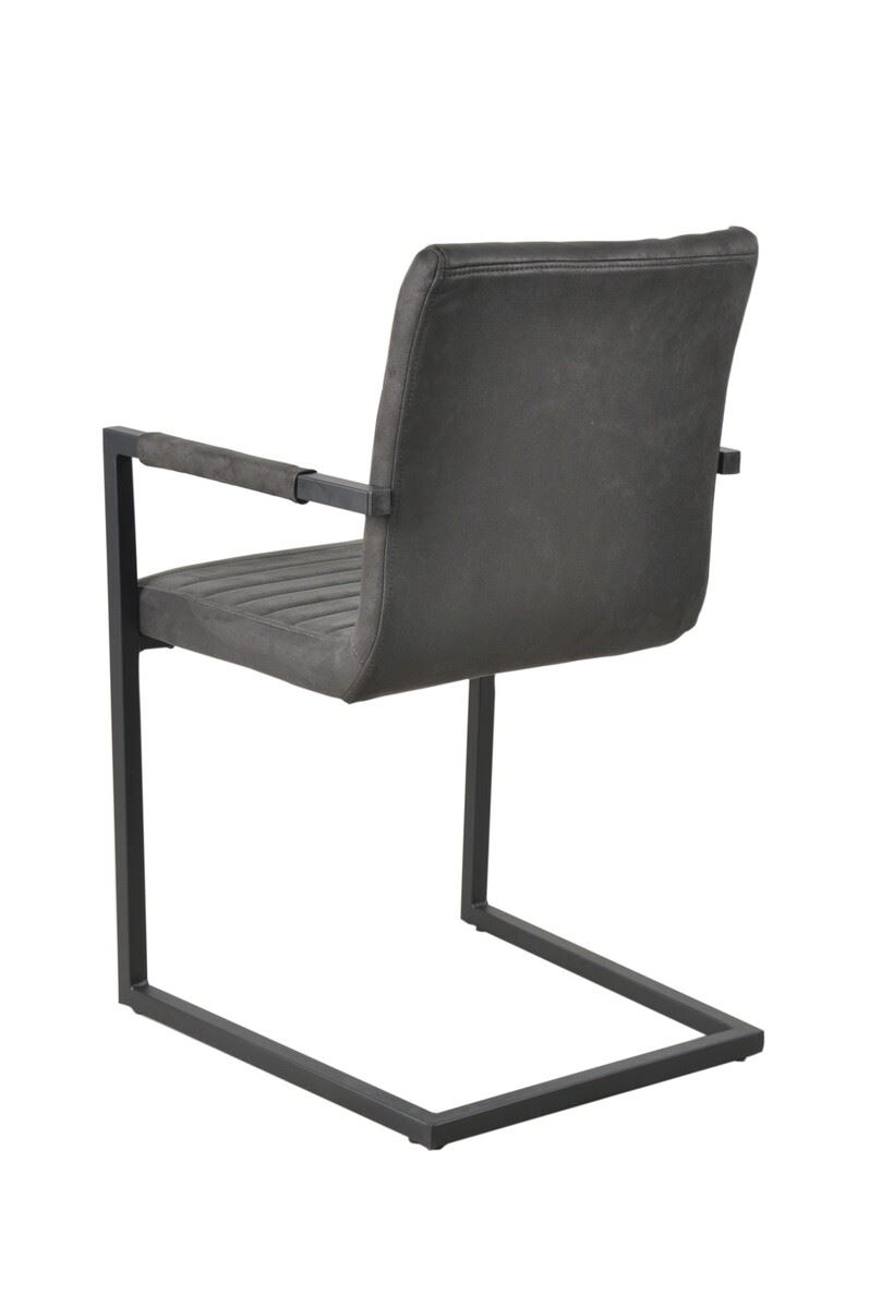 SIT-Möbel 2er Set - Stuhl 55 cm x 57 cm x 89 Bezug anthrazit, Gestell antikschwarz