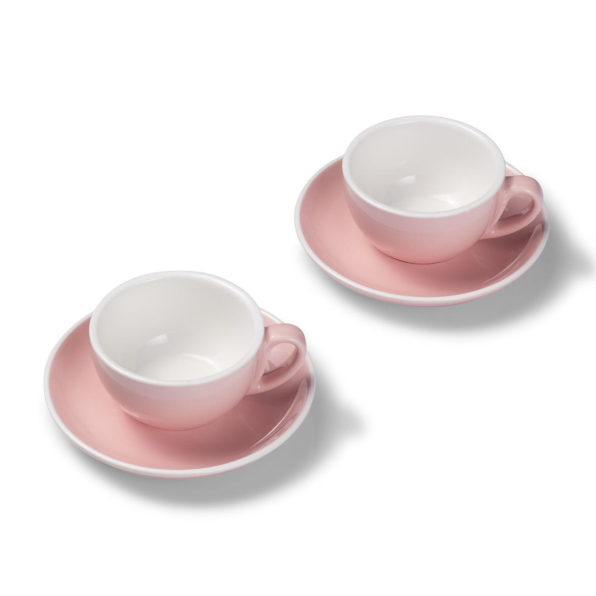 Terra Home 2er Cappuccinotassen-Set, Rosa glossy
