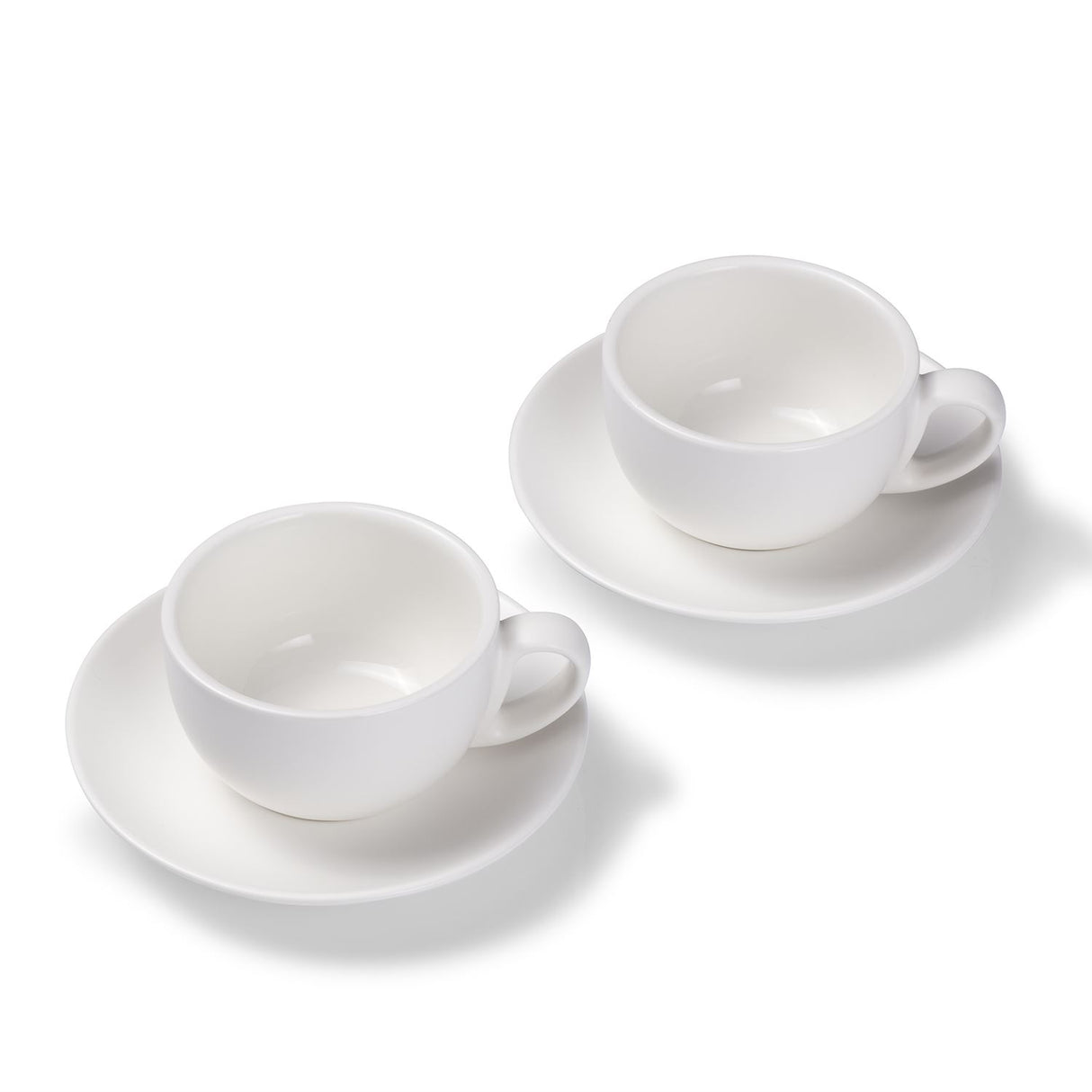 Terra Home 2er Milchkaffeetassen-Set, Weiß matt