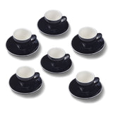 Terra Home 6er Espressotassen-Set, Schwarz glossy