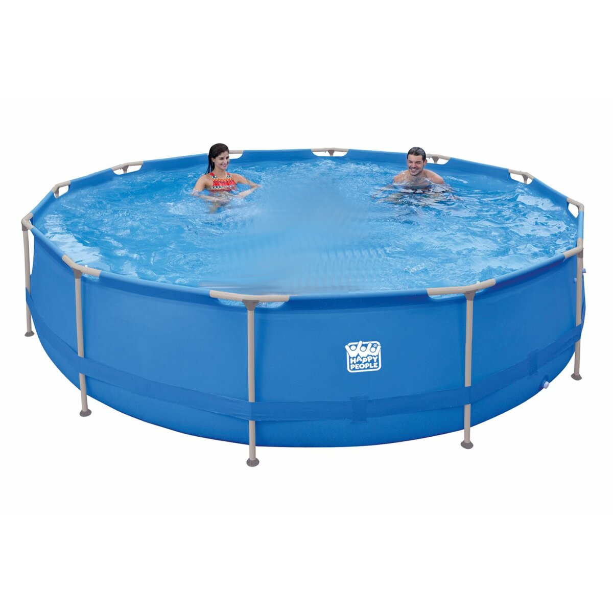 Happy People Stahlrahmenpool 450 x 122 cm im Set blau