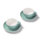 Terra Home 2er Cappuccinotassen-Set, Türkis glossy