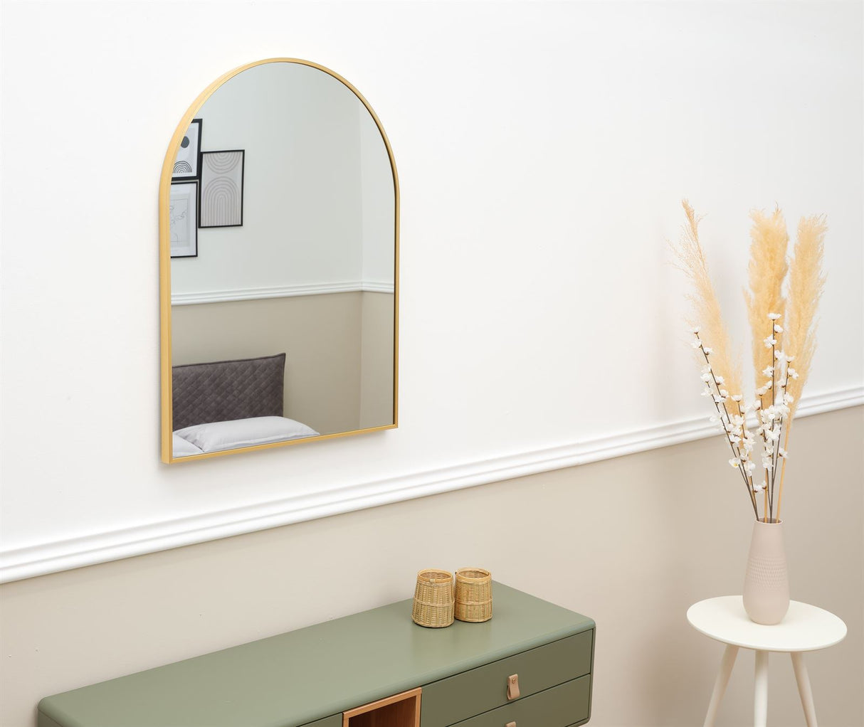 Terra Home Wandspiegel 60x80 gold Metallrahmen Bogenform