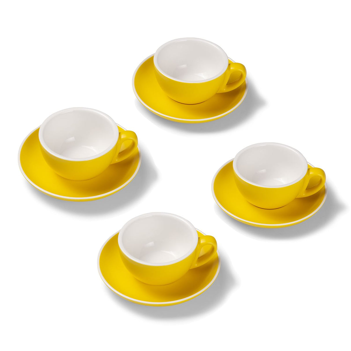 Terra Home 4er Cappuccinotassen-Set, Gelb matt