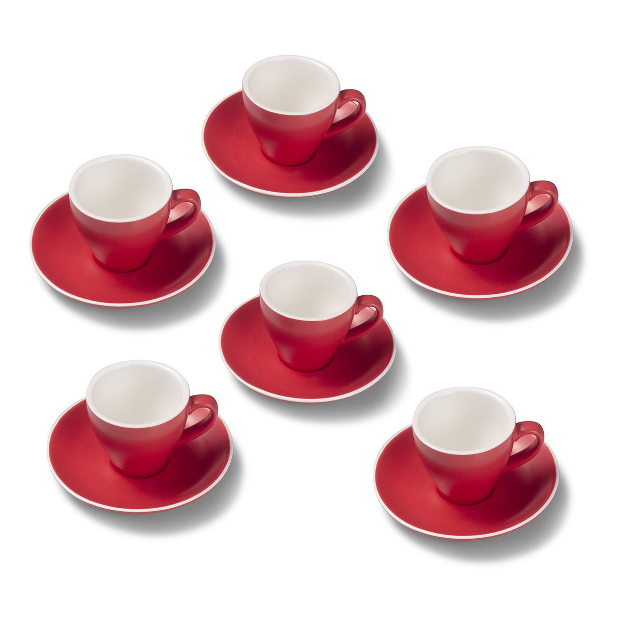 Terra Home 6er Espressotassen-Set, Rot matt