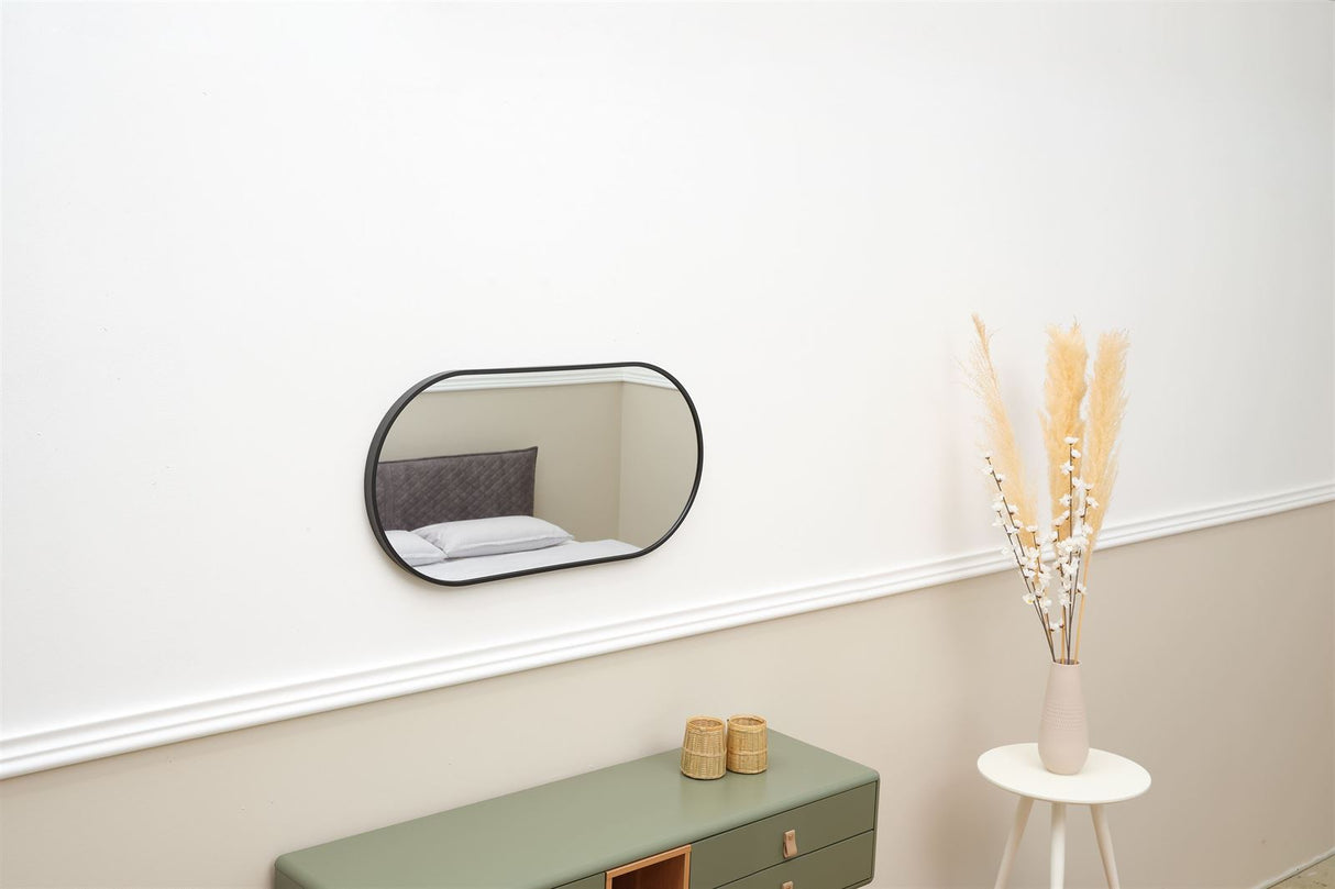 Terra Home Wandspiegel 80x40 schwarz Metallrahmen