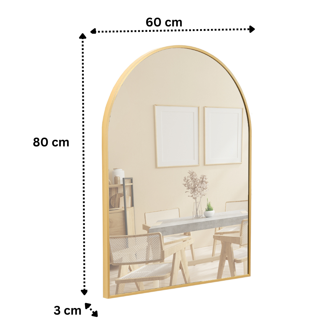 Terra Home Wandspiegel 60x80 gold Metallrahmen Bogenform