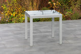 Merxx Gartentisch ausziehbar Aluminium, Glas silber 80 cm x 70 cm x 75,5 cm