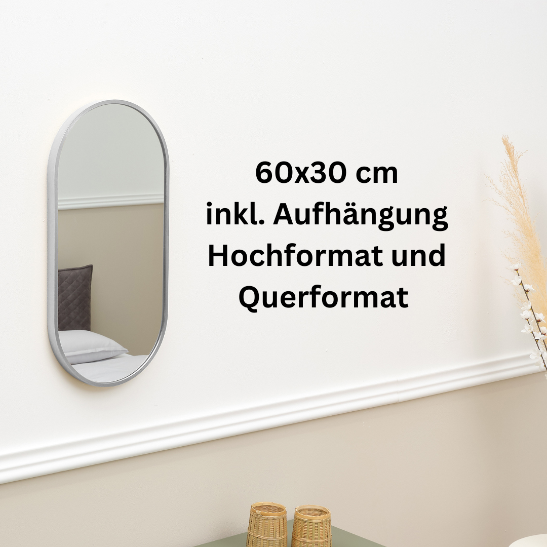 Terra Home Wandspiegel 60x30 silber Metallrahmen