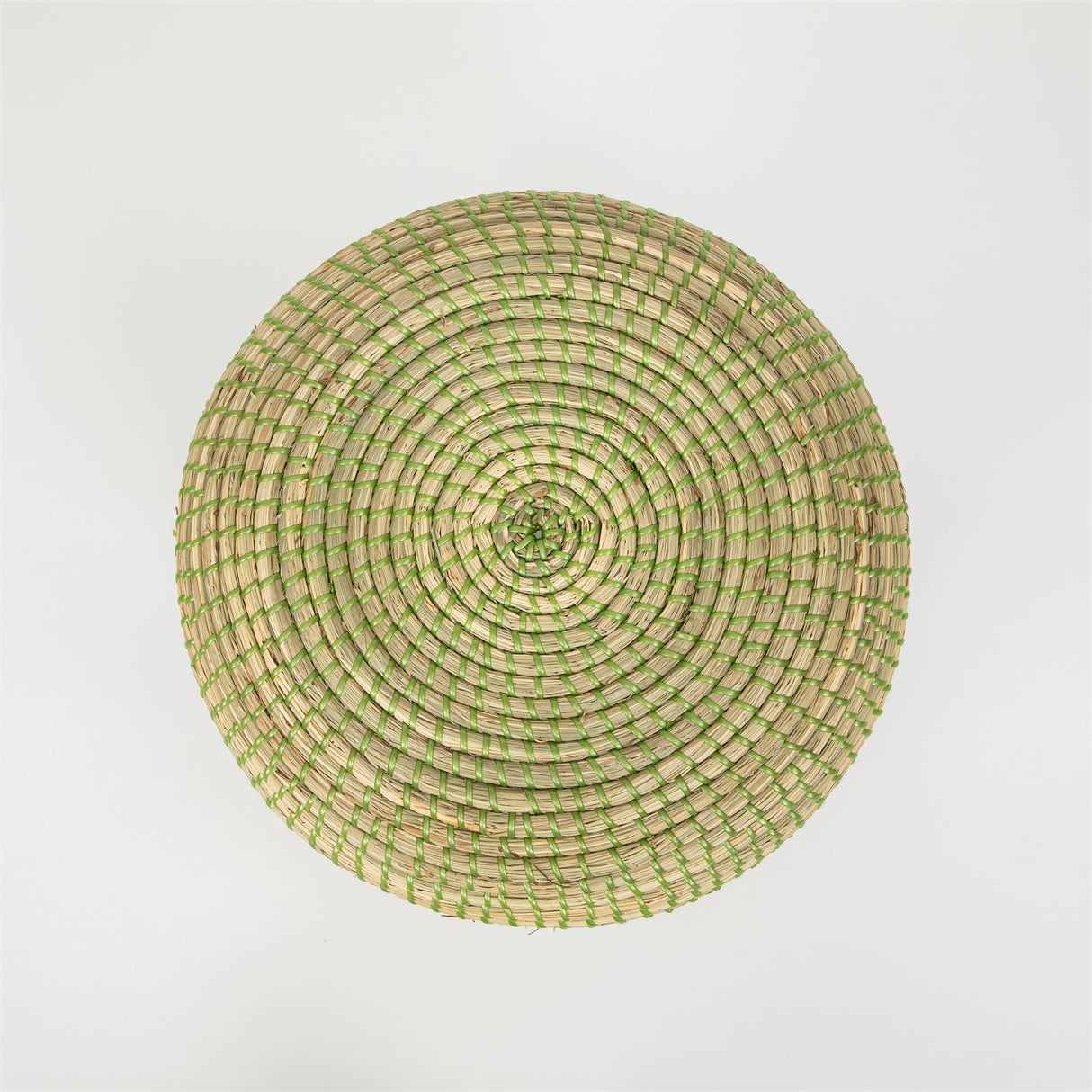 Terra Home Seegras Korbset Rattan Ø42 und Ø 34 grün weiß