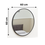 Terra Home Wandspiegel rund 60x60 schwarz Metallrahmen