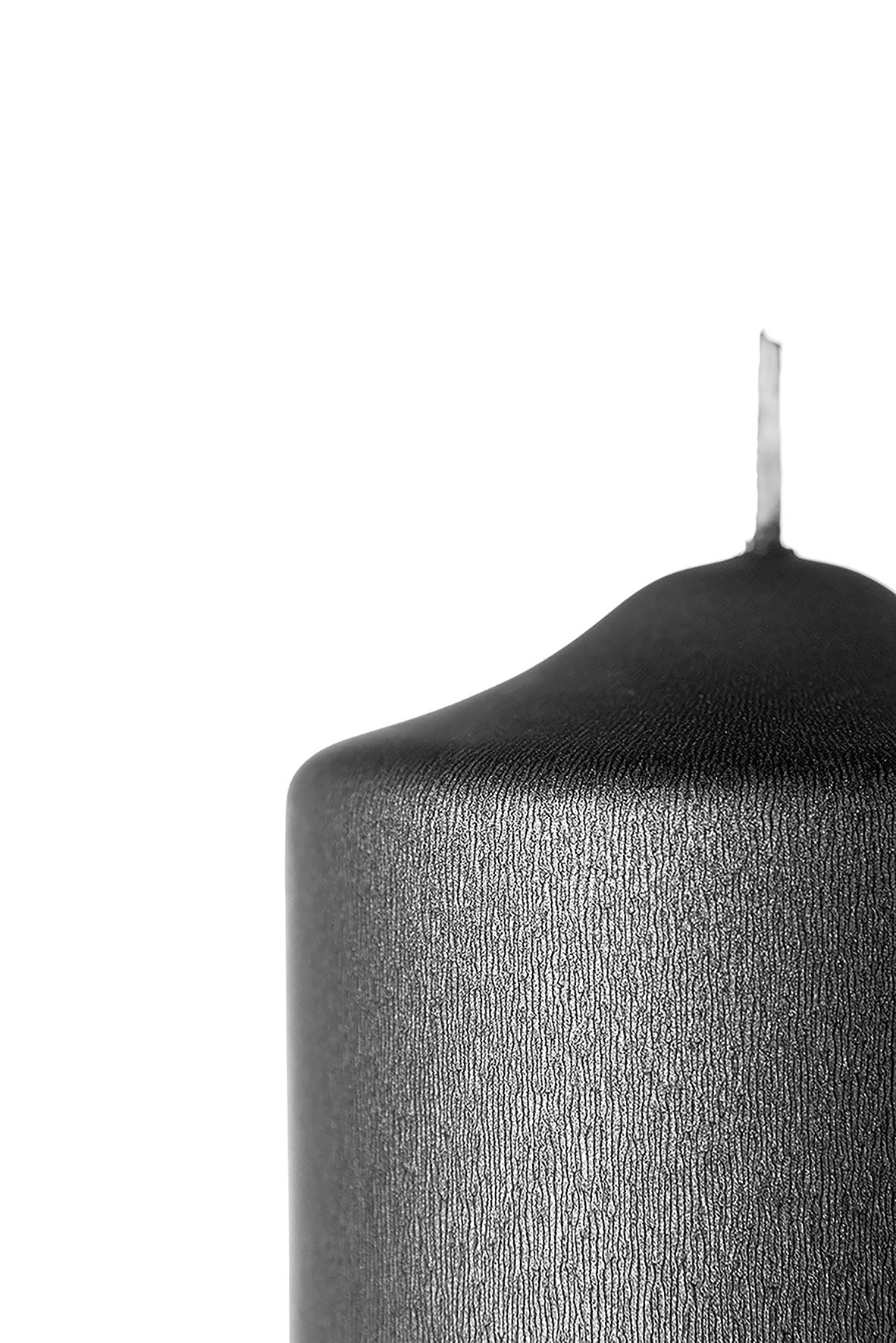 Fink metallic Stumpenkerze Candle grau Paraffin Höhe 10 cm