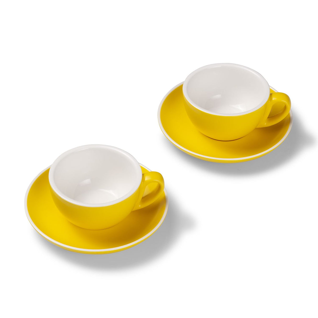 Terra Home 2er Cappuccinotassen-Set, Gelb matt