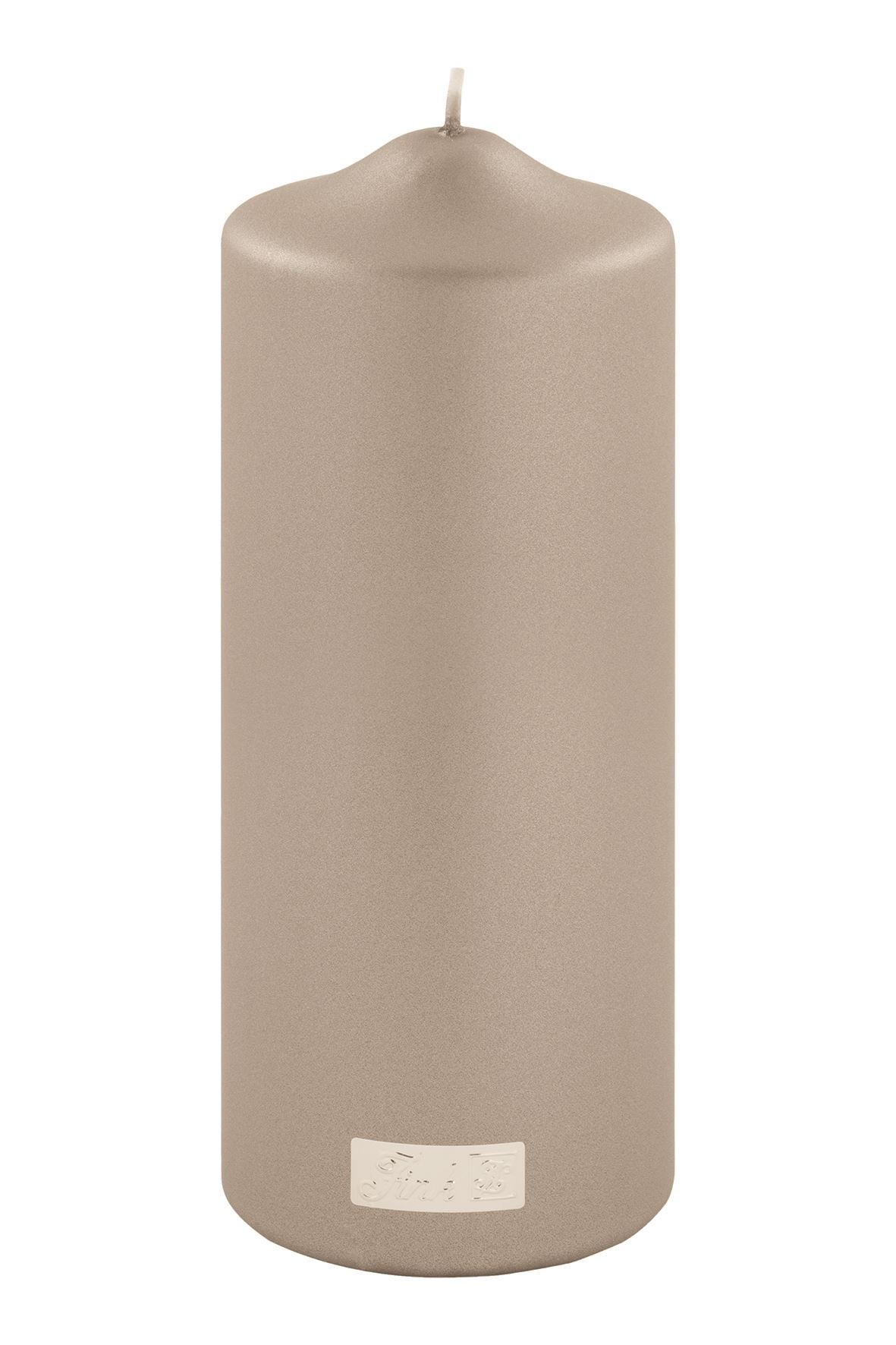 Fink metallic Stumpenkerze Candle stein Paraffin Höhe 20 cm