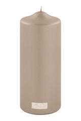 Fink metallic Stumpenkerze Candle stein Paraffin Höhe 20 cm