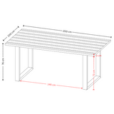 Terra Home Esstisch Jarven 200 x 100 cm, gerade Kante