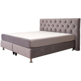 Terra Home Boxspringbett Chesterfield grau, 180x200 cm, H2/H3