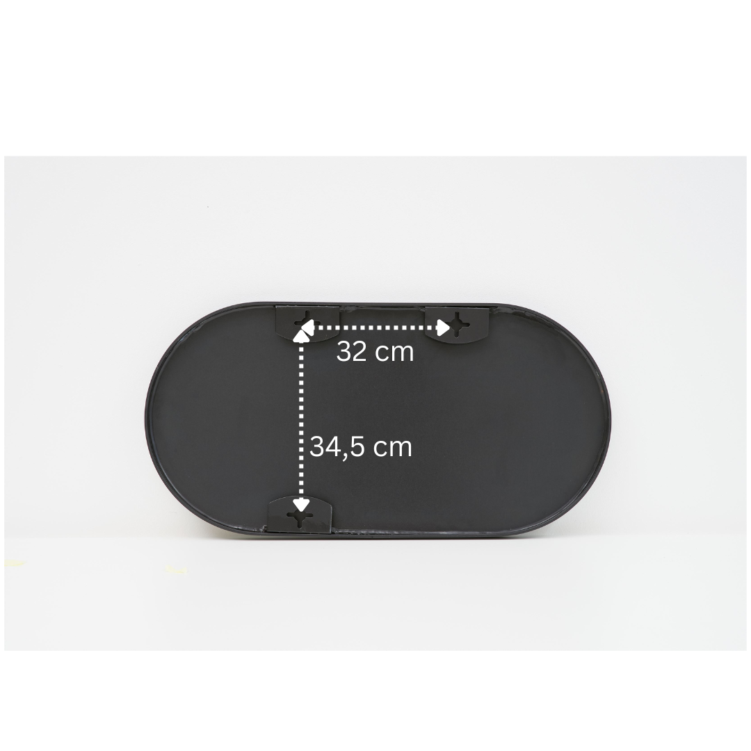 Terra Home Wandspiegel 80x40 schwarz Metallrahmen