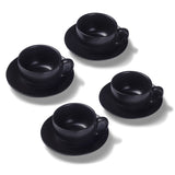 Terra Home 4er Milchkaffeetassen-Set, Schwarz matt komplett