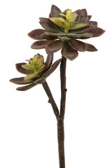 Fink Kunstblume Echeverie grün, rot synthetische Faser Höhe 32 cm
