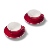 Terra Home 2er Cappuccinotassen-Set, Rot glossy