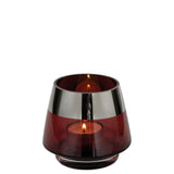 Fink Teelichthalter Jona rot Glas Höhe 9 cm
