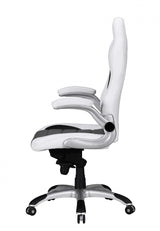 AMSTYLE Bürostuhl Bezug Kunstleder Schreibtischstuhl Weiß Race 120 kg Chefsessel höhenverstellbar Drehstuhl
