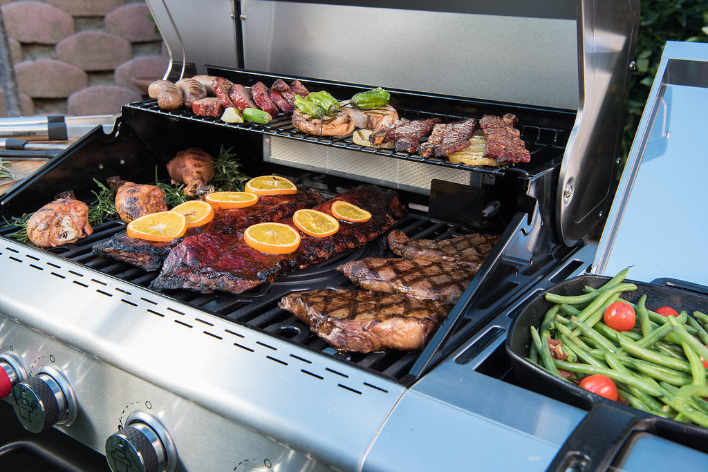 Nexgrill Gasgrill 4-Brenner Deluxe mit Grillrost Heckbrenner und Seitenbrenner
